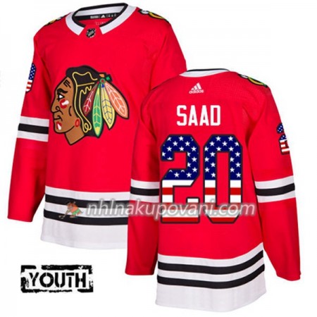 Chicago Blackhawks Dresy Brandon Saad 20 2017-2018 USA Flag Fashion Černá Adidas Authentic - Dětské Chicago Blackhawks Dresy Brandon Saad 20 2017-2018 USA Flag Fashion Černá Adidas Authentic - Dětské